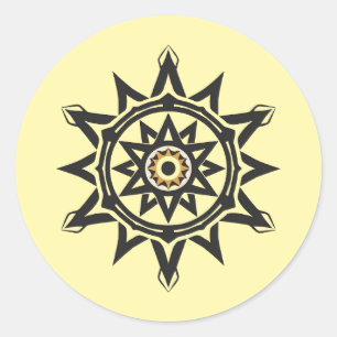 Sticker Rond Mandala d'Harmonie Éternelle — Géométrie Divine en