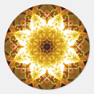 Sticker Rond Mandala d'or de Sun