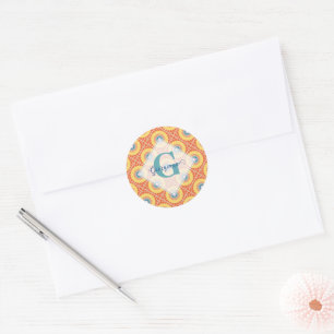 Sticker Rond Mandala Eté Egéenne Carrelée Personnalisée