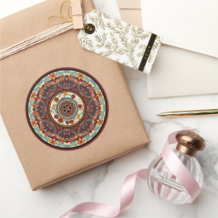 Sticker Rond Mandala floral