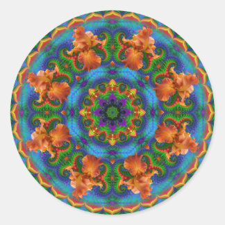 Sticker Rond Mandala floral fractal