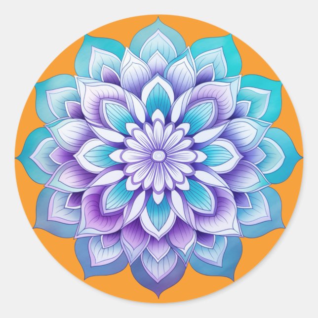 Sticker Rond Mandala / Flower Design (Devant)