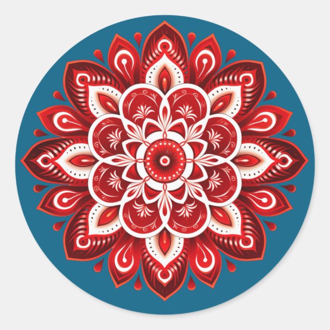 Sticker Rond Mandala / Flower Design (Devant)