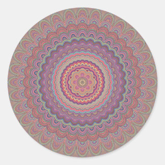 Sticker Rond Mandala géométrique hippie