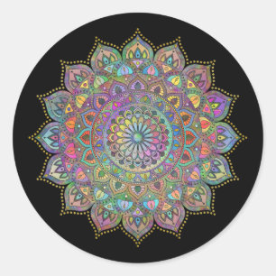 Sticker Rond Mandala Inde Style 1