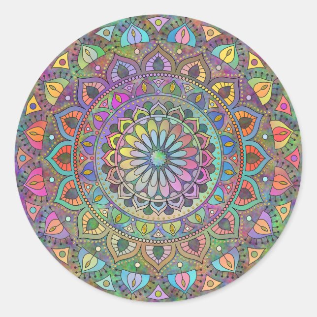 Sticker Rond Mandala Inde Style 1 (Devant)