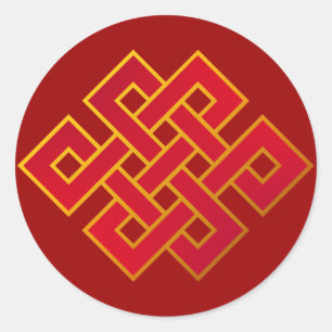 Sticker Rond Mandala Karma Bouddhisme noeud éternel