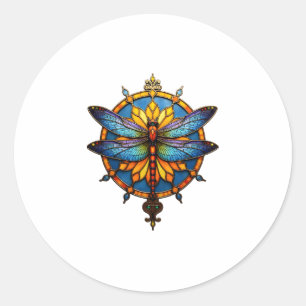 Sticker Rond Mandala Libellule Lumineuse Géométrie Sacrée Spiri