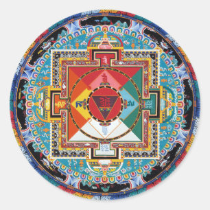 STICKER ROND MANDALA RADIANT ESOTÉRIQUE