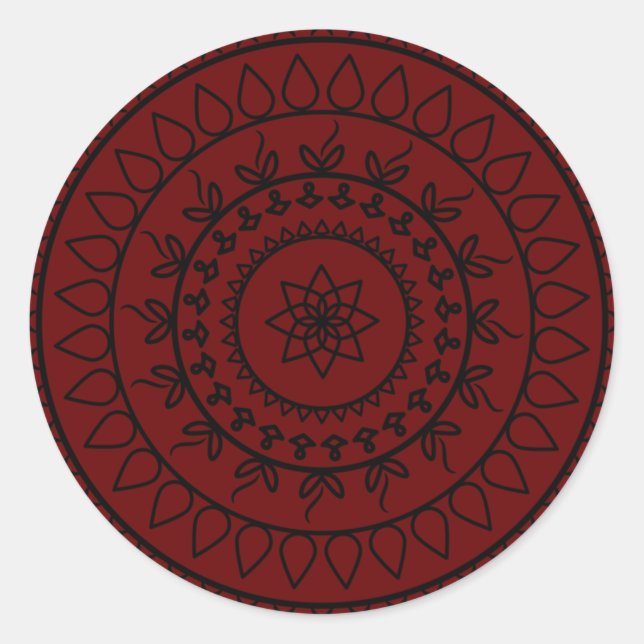 Sticker Rond mandala-tatouage-cercle spirituel (Devant)
