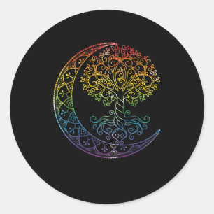 Sticker Rond Mandala Tree of Life Tattoo