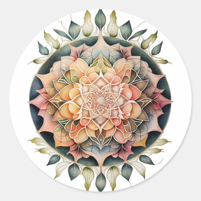 Sticker Rond Mandala : Un Oasis de Paz y Tranquilidad (Devant)
