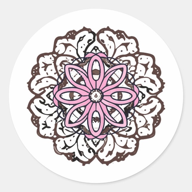 Sticker Rond mandala Zoom levingmandala Skip Craft (Devant)