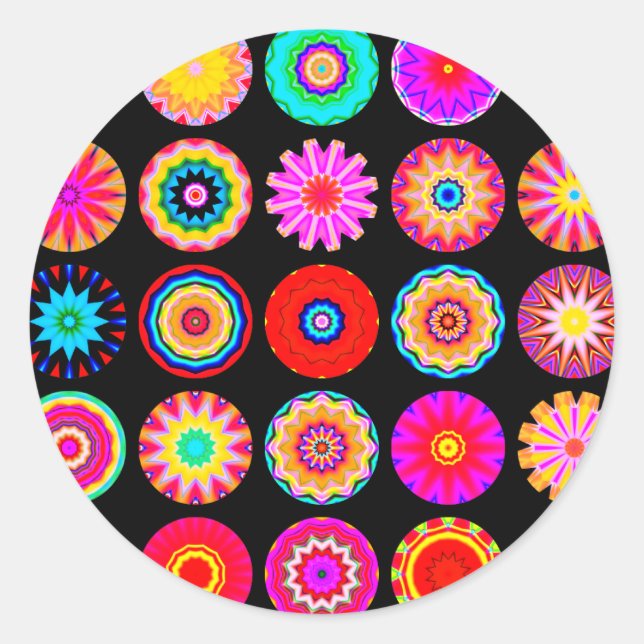 Sticker Rond Mandalas fractales (Devant)