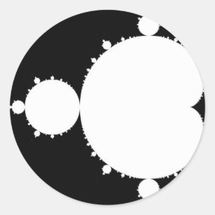 Sticker Rond Mandelbrot blanc