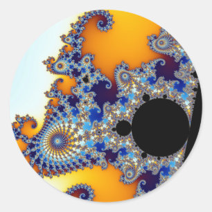 Sticker Rond Mandelbrot Set Fractal Seahorse