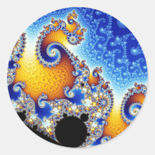 Sticker Rond Mandelbrot Set Satellite Double Spirale Fractale