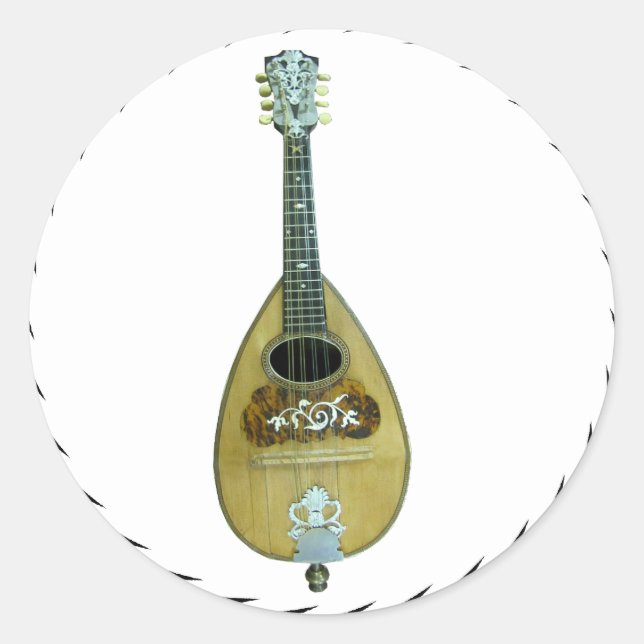 Sticker Rond MANDOLIN-STICKER vintage (Devant)