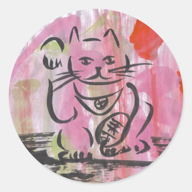 Sticker Rond Maneki Neko (Devant)