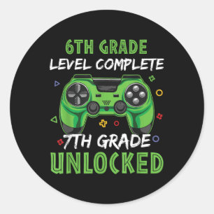 Sticker Rond Manette 7e année Cadeau débloqué pour enfants de 6