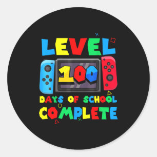 Sticker Rond Manette de jeu niveau 100 jours d'école terminés 
