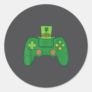 Sticker Rond Manette de jeu vidéo garçons joueurs irlandais St-
