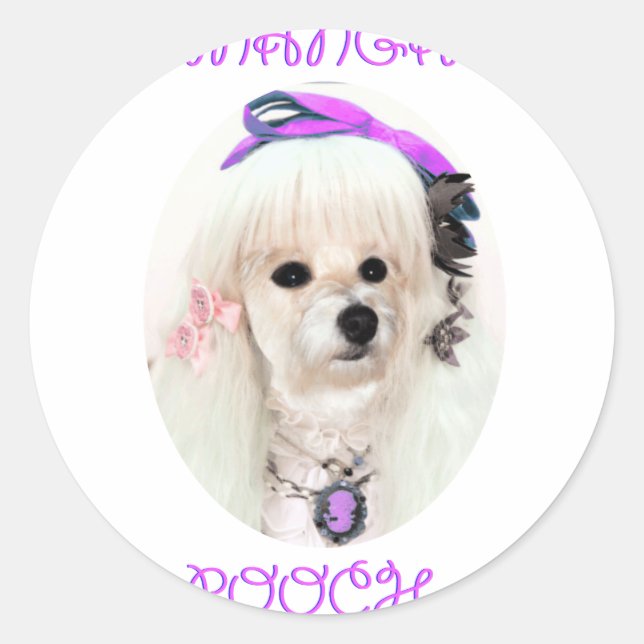 Sticker Rond manga pooch (Devant)