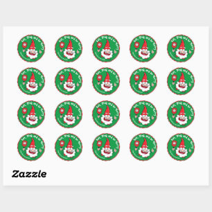 Sticker Rond Mange, dink et sois joyeux pickleball de Noël