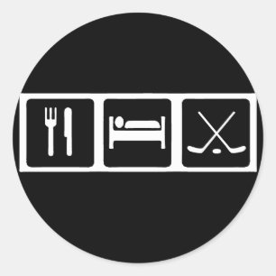 Sticker Rond Mange, Dors, Hockey
