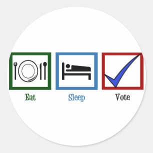 Sticker Rond Mange le sommeil vote