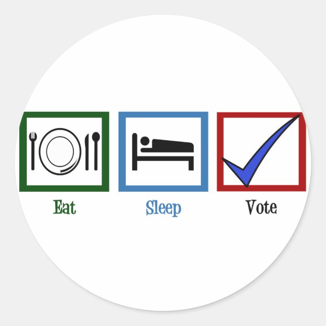 Sticker Rond Mange le sommeil vote (Devant)