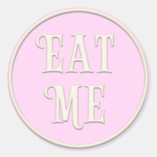 Sticker Rond "Mange-moi" Wonderland Tea Party Girl Rose
