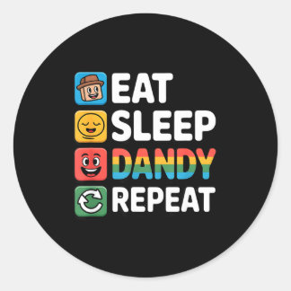 Sticker Rond Manger dormir dandy répéter décoration d'anniversa