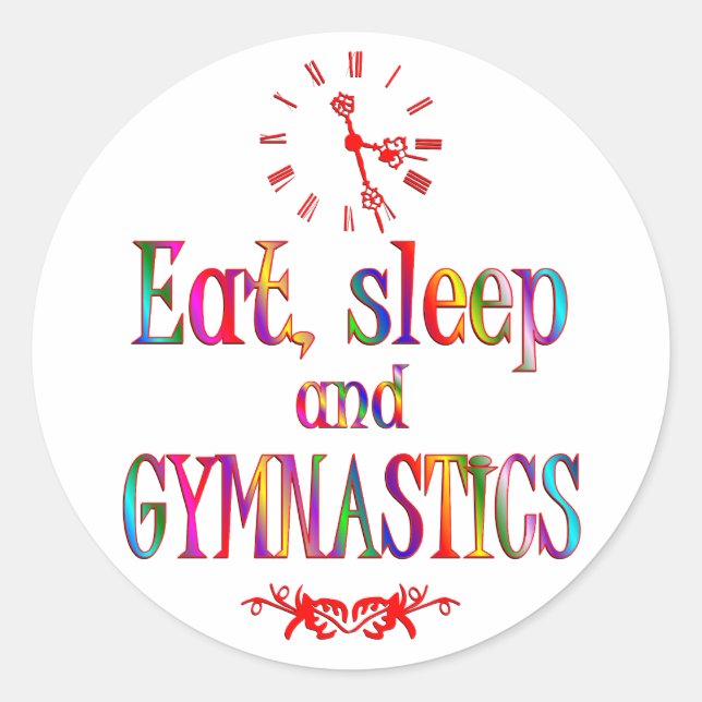 Sticker Rond Manger, dormir Gymnastique (Devant)