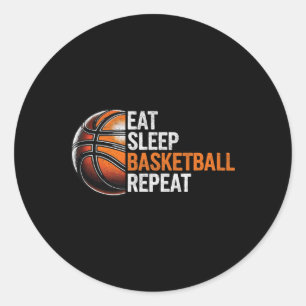 Sticker Rond Manger Dormir Sketll Répéter Drôle Sketll Coach