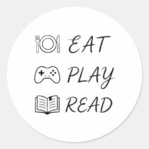 Sticker Rond manger jouer lire svg