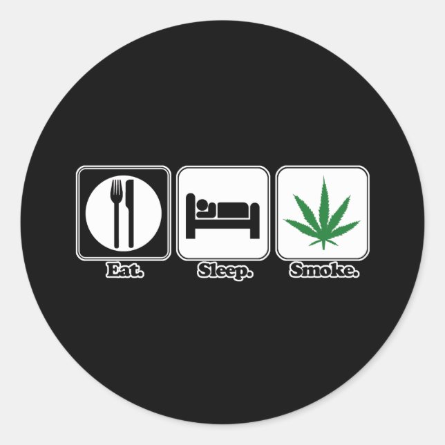 Sticker Rond manger la fumée de sommeil (Devant)