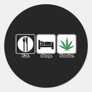 Sticker Rond manger la fumée de sommeil
