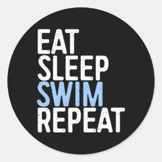 Sticker Rond Manger Sleep Swim Répéter Swimmer Gif