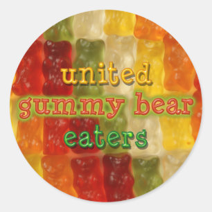 Sticker Rond mangeurs gommeux unis d'ours