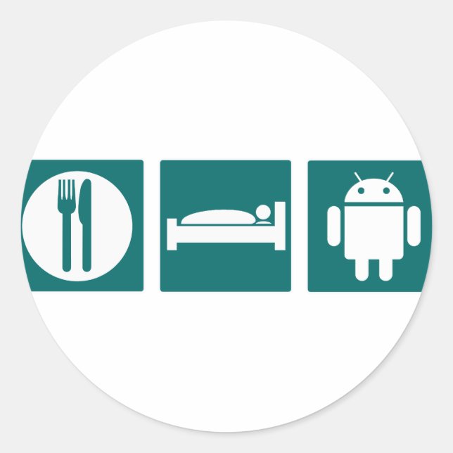 Sticker Rond Mangez Android Sleep (Devant)