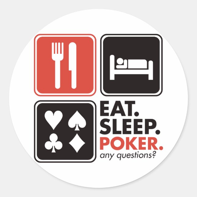Sticker Rond Mangez du poker de sommeil (Devant)