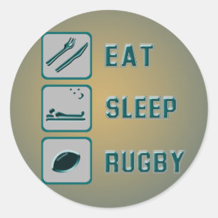 Sticker Rond Mangez du rugby