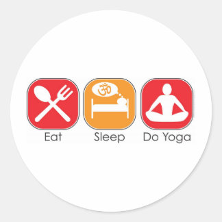 Sticker Rond Mangez du yoga endormi