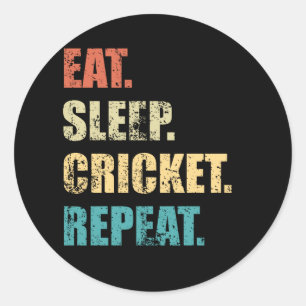 Sticker Rond Mangez le cricket de sommeil répétitif.