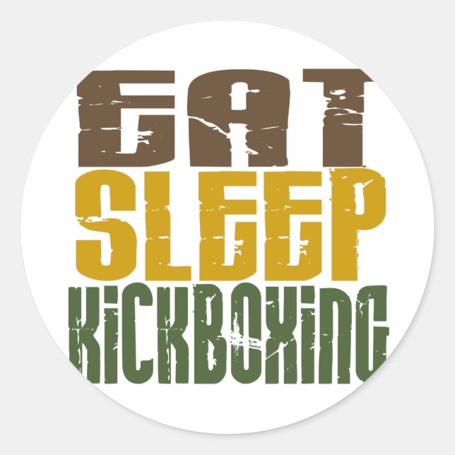 Sticker Rond Mangez le Kickboxing du sommeil 1 (Devant)