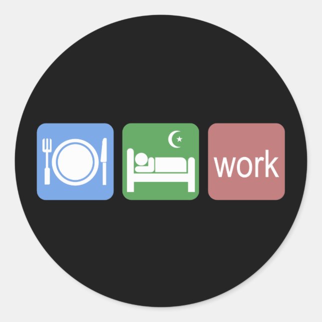 Sticker Rond Mangez le sommeil (Devant)