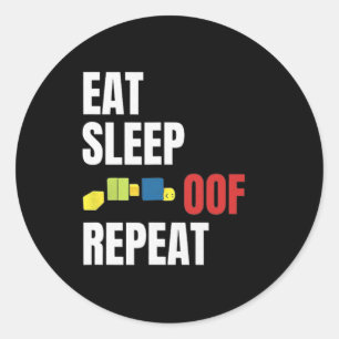 Sticker Rond Mangez le sommeil de la répétition amusant mème Ga