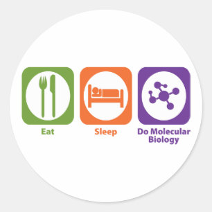 Sticker Rond Mangez le sommeil faire la biologie moléculaire