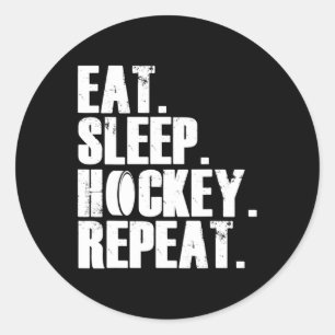 Sticker Rond Mangez le sommeil Hockey Répétez les maillots cade